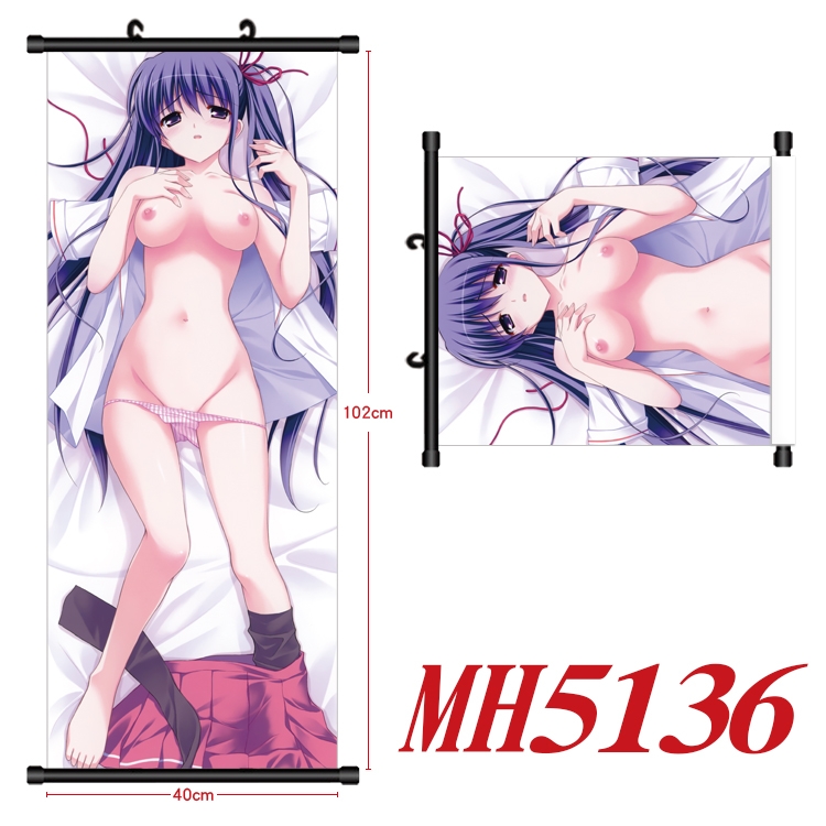 East Anime black Plastic rod Cloth painting Wall Scroll 40X102CM  MH5136
