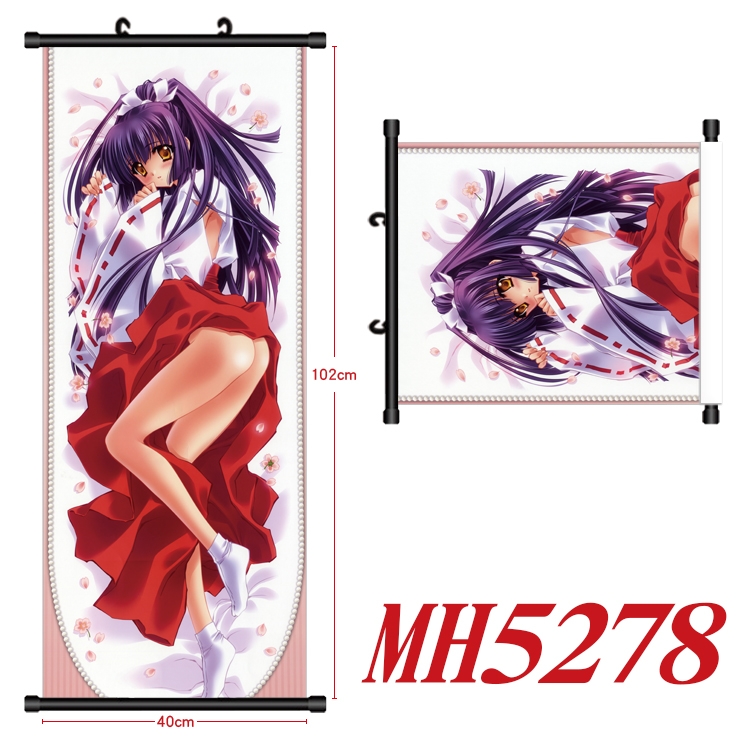 East Anime black Plastic rod Cloth painting Wall Scroll 40X102CM MH5278
