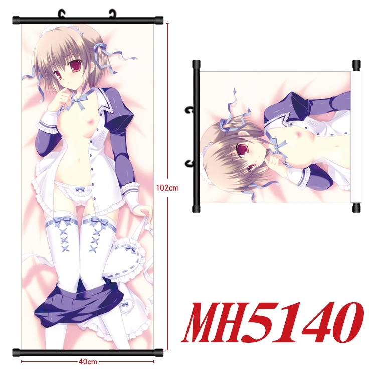 East Anime black Plastic rod Cloth painting Wall Scroll 40X102CM MH5140