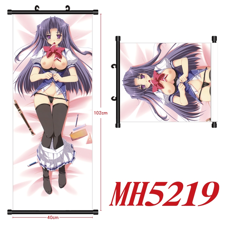 East Anime black Plastic rod Cloth painting Wall Scroll 40X102CM   MH5219