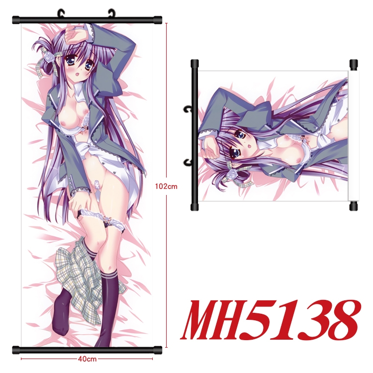 East Anime black Plastic rod Cloth painting Wall Scroll 40X102CM  MH5138