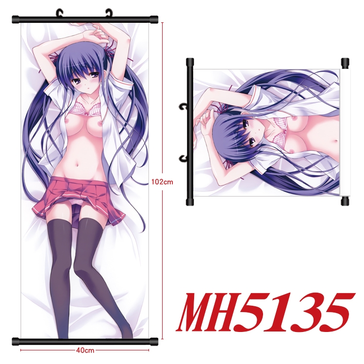 East Anime black Plastic rod Cloth painting Wall Scroll 40X102CM MH5135
