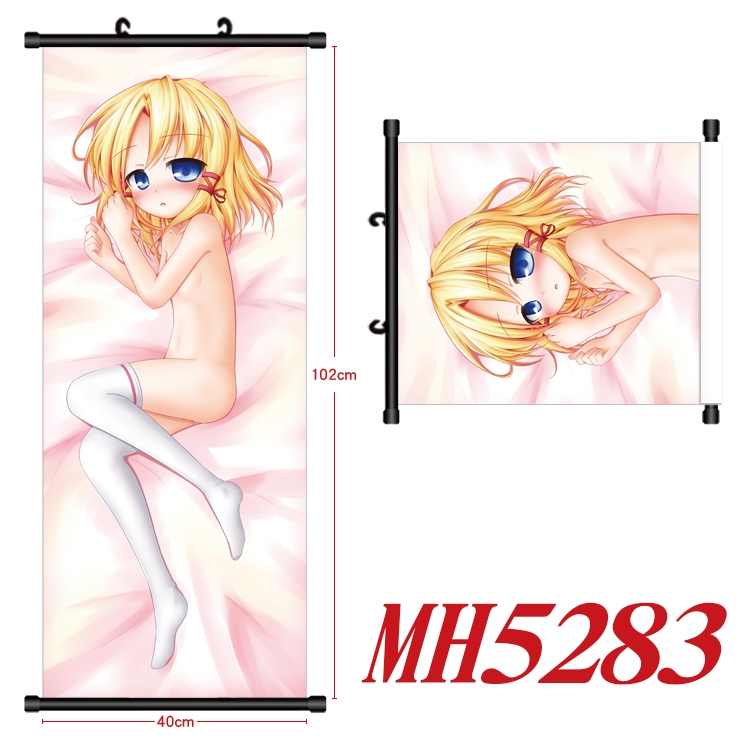 East Anime black Plastic rod Cloth painting Wall Scroll 40X102CM  MH5283