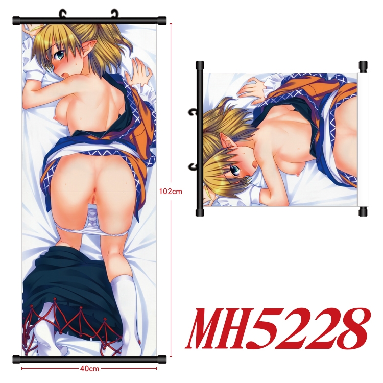 East Anime black Plastic rod Cloth painting Wall Scroll 40X102CM MH5228