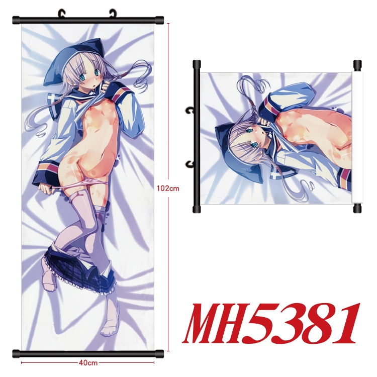 East Anime black Plastic rod Cloth painting Wall Scroll 40X102CM MH5381