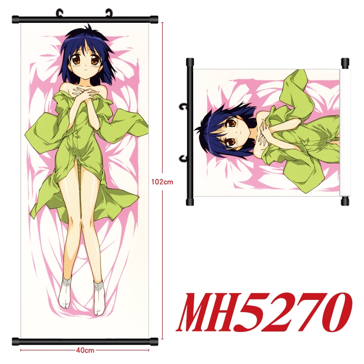 East Anime black Plastic rod Cloth painting Wall Scroll 40X102CM  MH5270