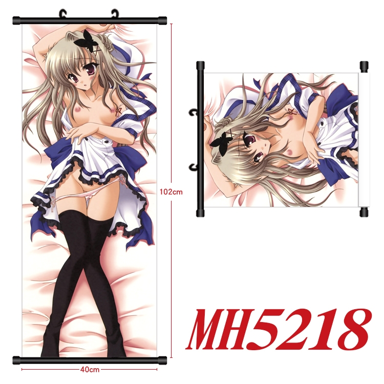 East Anime black Plastic rod Cloth painting Wall Scroll 40X102CM  MH5218
