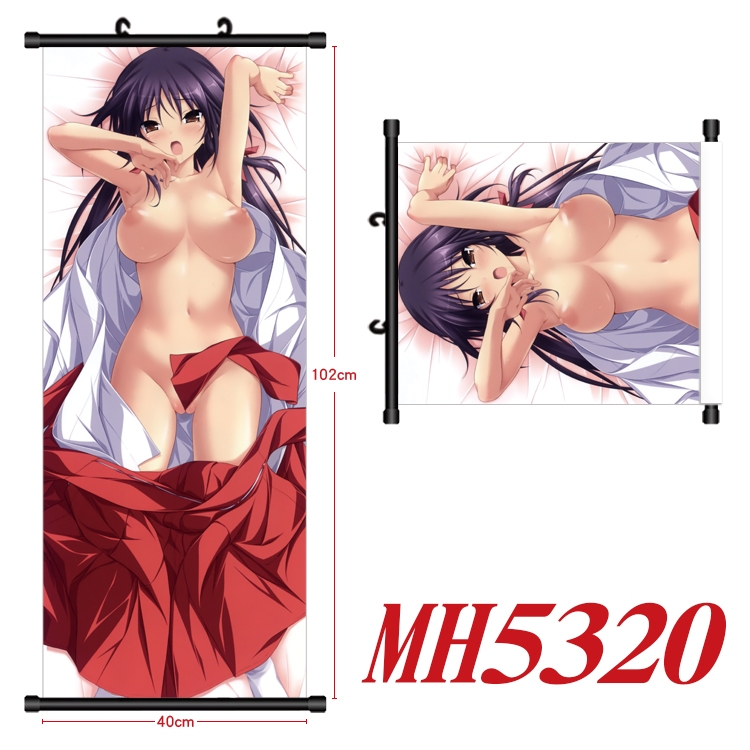 East Anime black Plastic rod Cloth painting Wall Scroll 40X102CM  MH5320