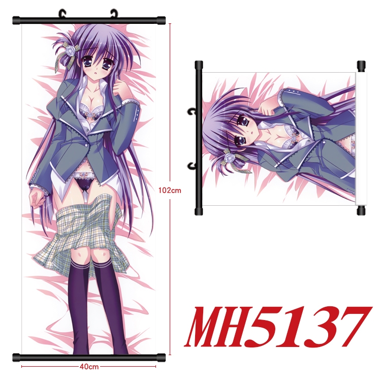East Anime black Plastic rod Cloth painting Wall Scroll 40X102CM  MH5137