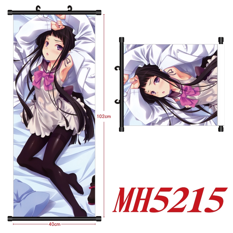 East Anime black Plastic rod Cloth painting Wall Scroll 40X102CM  MH5215