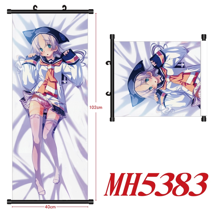 East Anime black Plastic rod Cloth painting Wall Scroll 40X102CM  MH5383