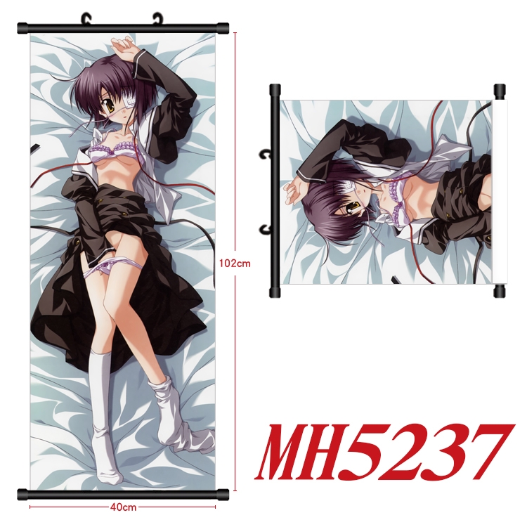 Wings of Eternity  Anime black Plastic rod Cloth painting Wall Scroll 40X102CM MH5237