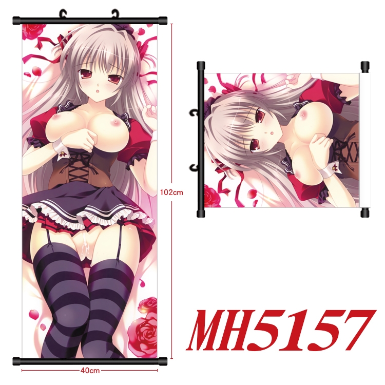 The color of glass before dawn Anime black Plastic rod Cloth painting Wall Scroll 40X102CM MH5157