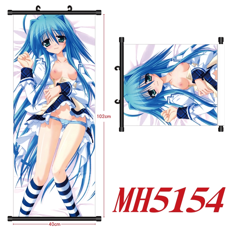 The color of glass before dawn Anime black Plastic rod Cloth painting Wall Scroll 40X102CM  MH5154