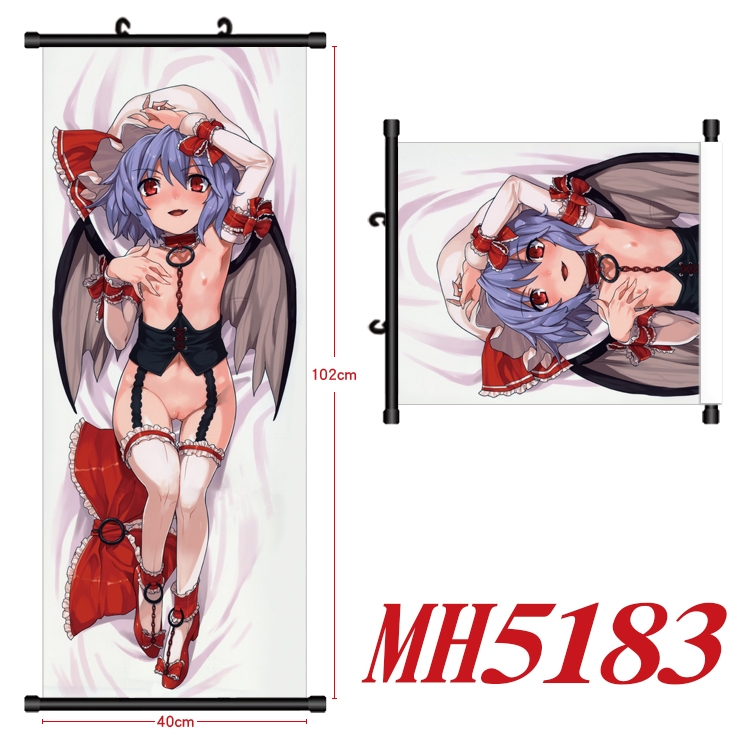 The color of glass before dawn Anime black Plastic rod Cloth painting Wall Scroll 40X102CM MH5183