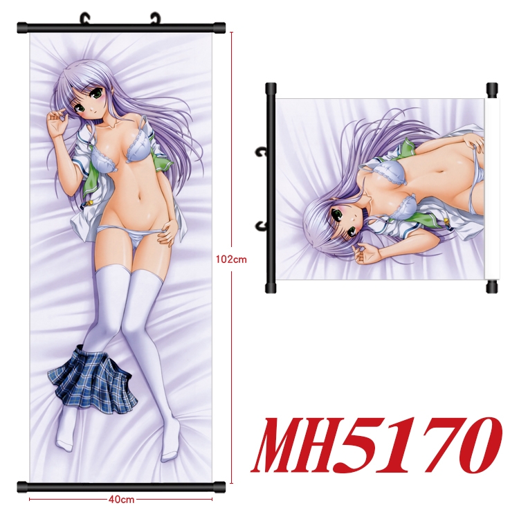 The color of glass before dawn Anime black Plastic rod Cloth painting Wall Scroll 40X102CM  MH5170