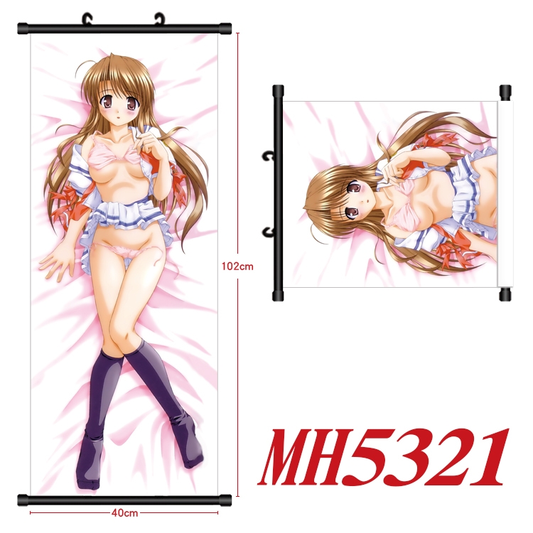 The color of glass before dawn Anime black Plastic rod Cloth painting Wall Scroll 40X102CM MH5321