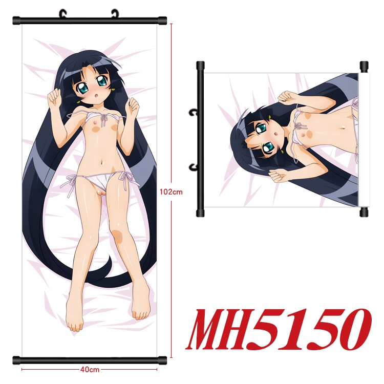 The color of glass before dawn Anime black Plastic rod Cloth painting Wall Scroll 40X102CM MH5150