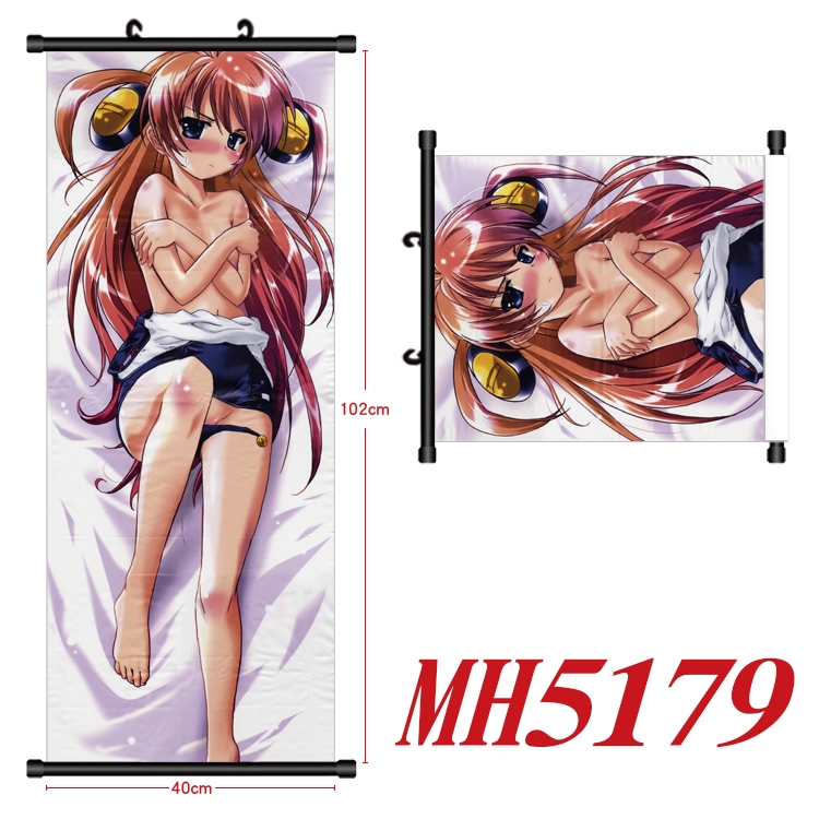 The color of glass before dawn Anime black Plastic rod Cloth painting Wall Scroll 40X102CM  MH5179