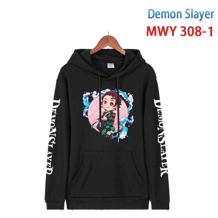 Demon Slayer Kimets Cartoon Sleeve Hooded Patch Pocket Cotton Sweatshirt from S to 4XL MWY 308 1