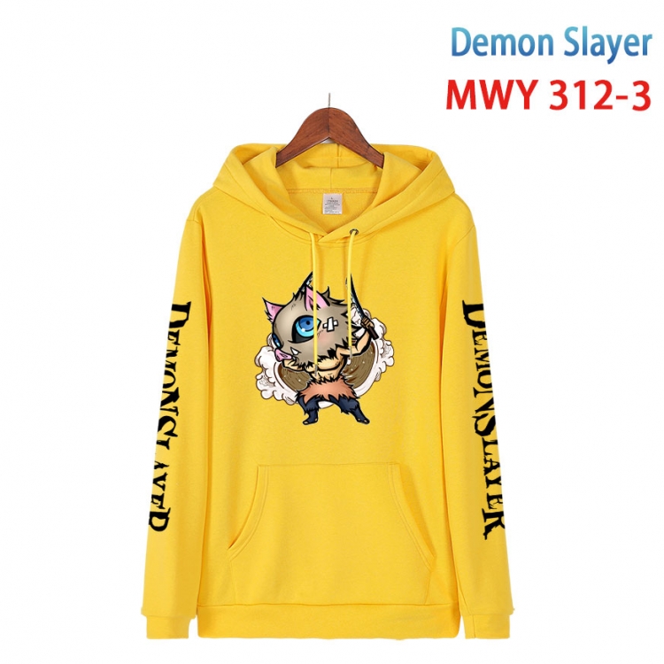 Demon Slayer Kimets Cartoon Sleeve Hooded Patch Pocket Cotton Sweatshirt from S to 4XL  MWY 312 3