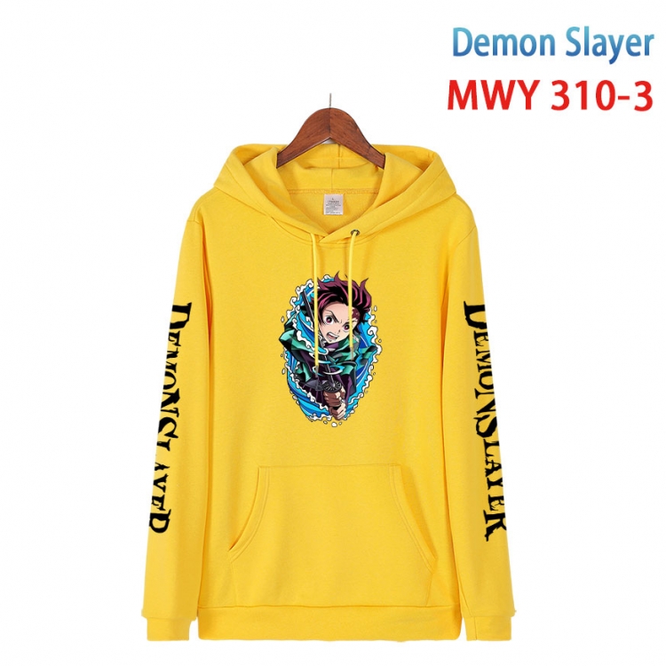 Demon Slayer Kimets Cartoon Sleeve Hooded Patch Pocket Cotton Sweatshirt from S to 4XL MWY 310 3