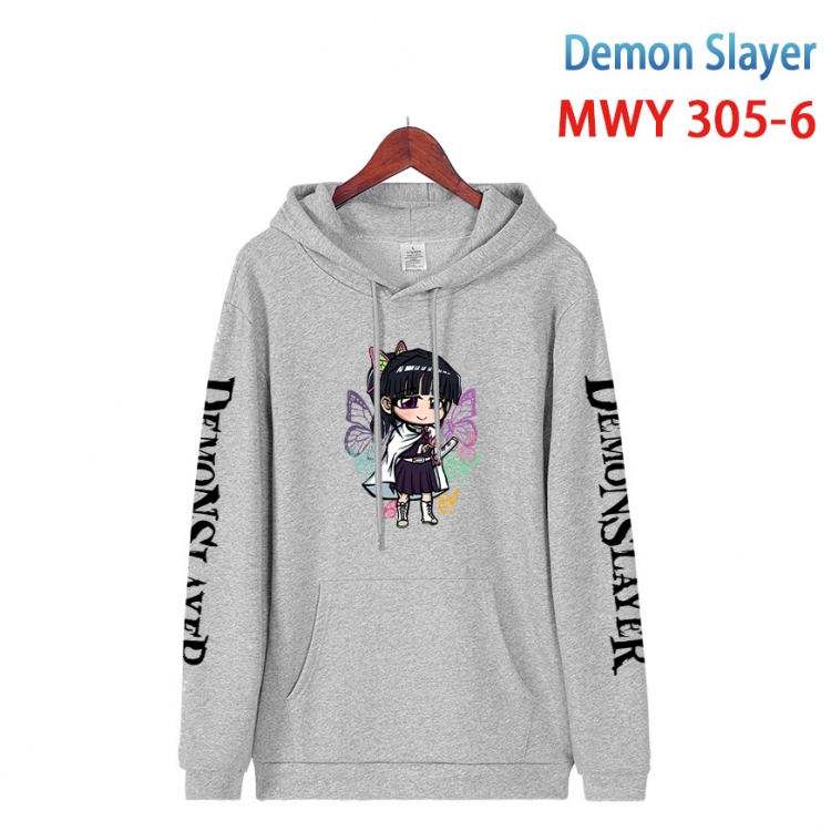 Demon Slayer Kimets Cartoon Sleeve Hooded Patch Pocket Cotton Sweatshirt from S to 4XL  MWY 305 6