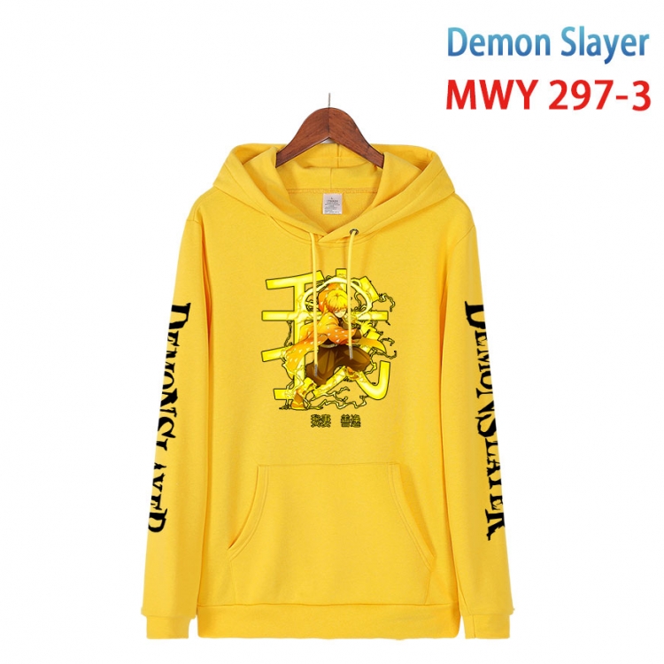 Demon Slayer Kimets Cartoon Sleeve Hooded Patch Pocket Cotton Sweatshirt from S to 4XL MWY 297 3