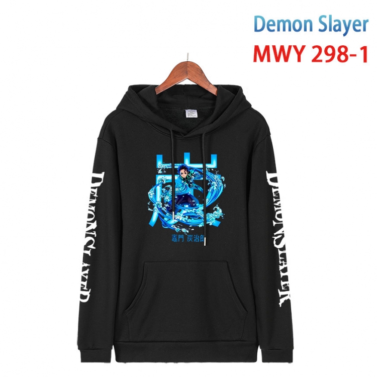 Demon Slayer Kimets Cartoon Sleeve Hooded Patch Pocket Cotton Sweatshirt from S to 4XL MWY 298 1