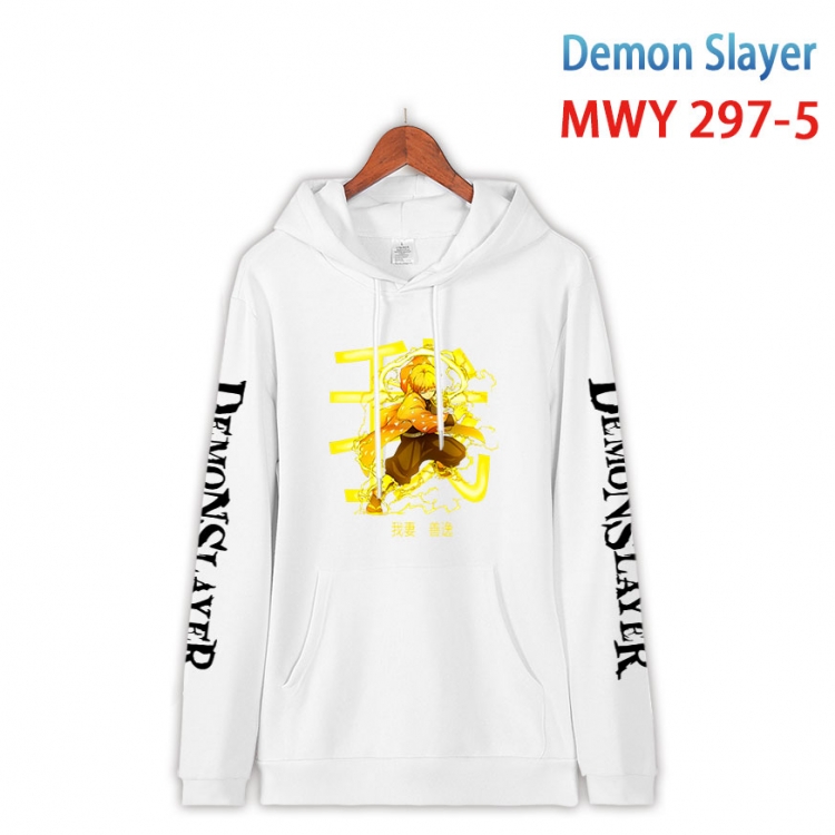 Demon Slayer Kimets Cartoon Sleeve Hooded Patch Pocket Cotton Sweatshirt from S to 4XL  MWY 297 5