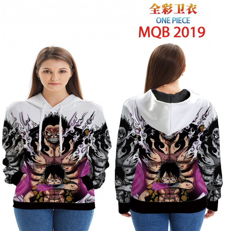 One Piece Full color hooded sweatshirt without zipper pocket from XXS to 4XL MQB 2019