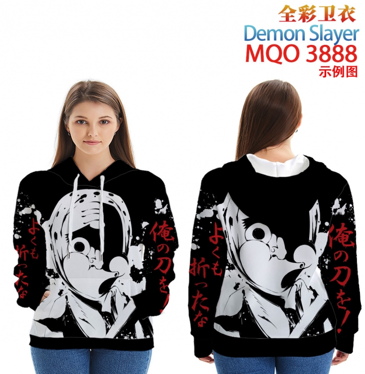 Demon Slayer Kimets Long Sleeve Zip Hood Patch Pocket Sweatshirt   from  2XS to 4XL MQO 3888