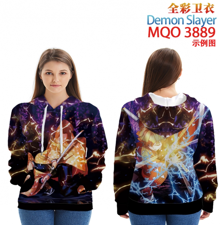 Demon Slayer Kimets Long Sleeve Zip Hood Patch Pocket Sweatshirt   from  2XS to 4XL MQO 3889