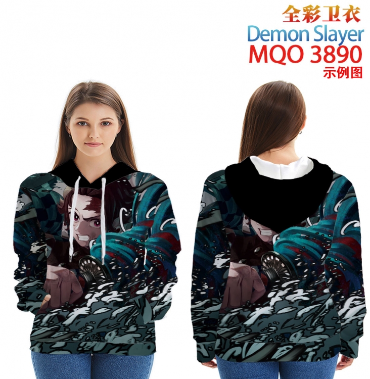 Demon Slayer Kimets Long Sleeve Zip Hood Patch Pocket Sweatshirt   from  2XS to 4XL  MQO 3890