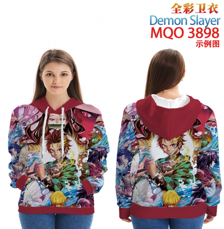 Demon Slayer Kimets Long Sleeve Zip Hood Patch Pocket Sweatshirt   from  2XS to 4XL MQO 3898