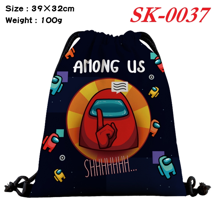 among-us Gaming Waterproof Nylon Full Color Drawstring Pocket 39x32cm  SK-0037