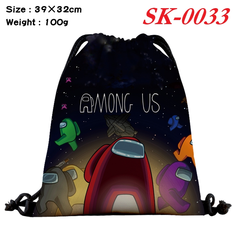 among-us Gaming Waterproof Nylon Full Color Drawstring Pocket 39x32cm  SK-0033