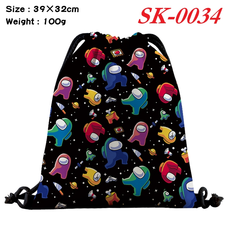 among-us Gaming Waterproof Nylon Full Color Drawstring Pocket 39x32cm  SK-0034