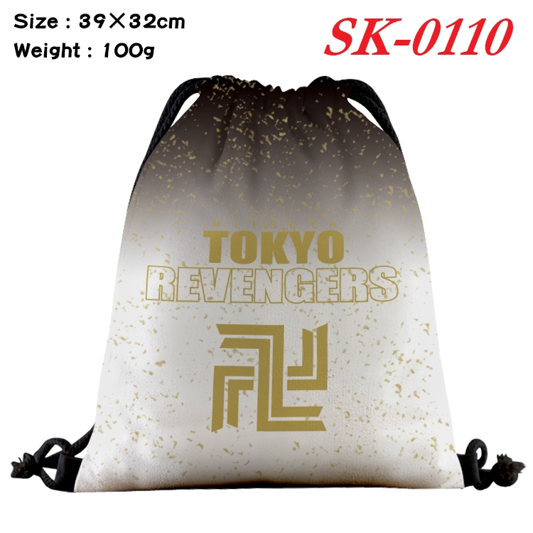 Tokyo Revengers cartoon Waterproof Nylon Full Color Drawstring Pocket 39x32cm  SK-0110