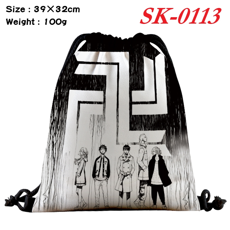 Tokyo Revengers cartoon Waterproof Nylon Full Color Drawstring Pocket 39x32cm  SK-0113