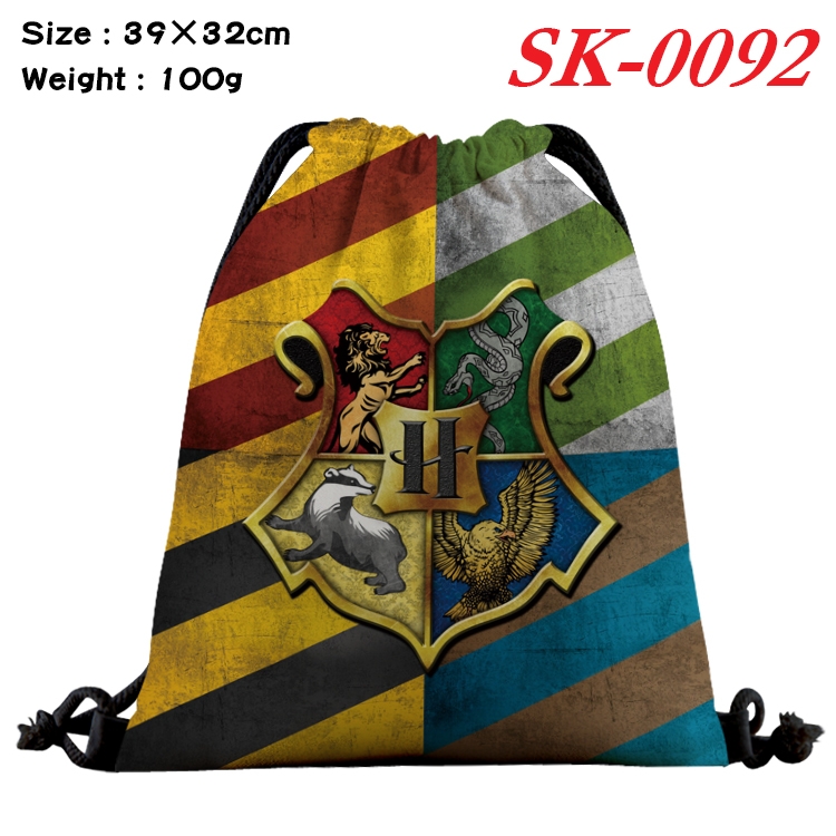 Harry Potter cartoon Waterproof Nylon Full Color Drawstring Pocket 39x32cm  SK-0092