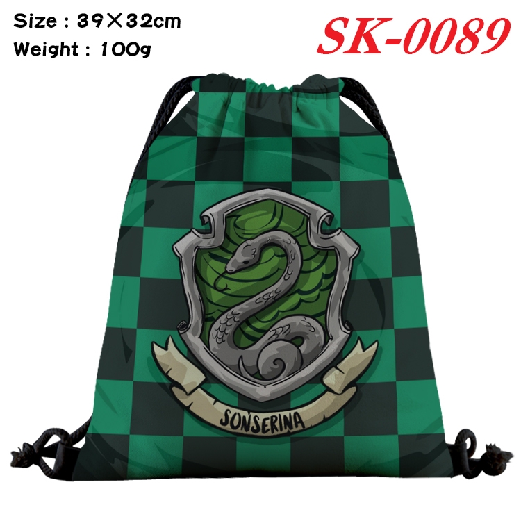 Harry Potter cartoon Waterproof Nylon Full Color Drawstring Pocket 39x32cm  SK-0089