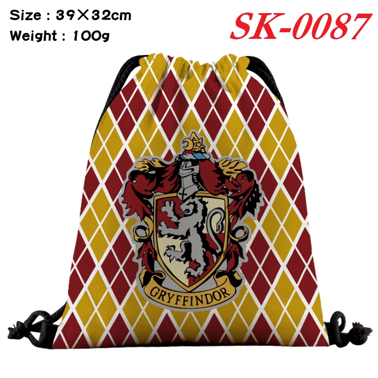 Harry Potter cartoon Waterproof Nylon Full Color Drawstring Pocket 39x32cm  SK-0087