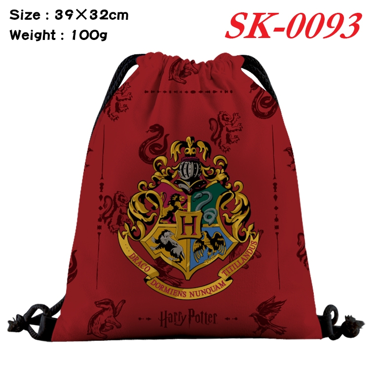 Harry Potter cartoon Waterproof Nylon Full Color Drawstring Pocket 39x32cm  SK-0093