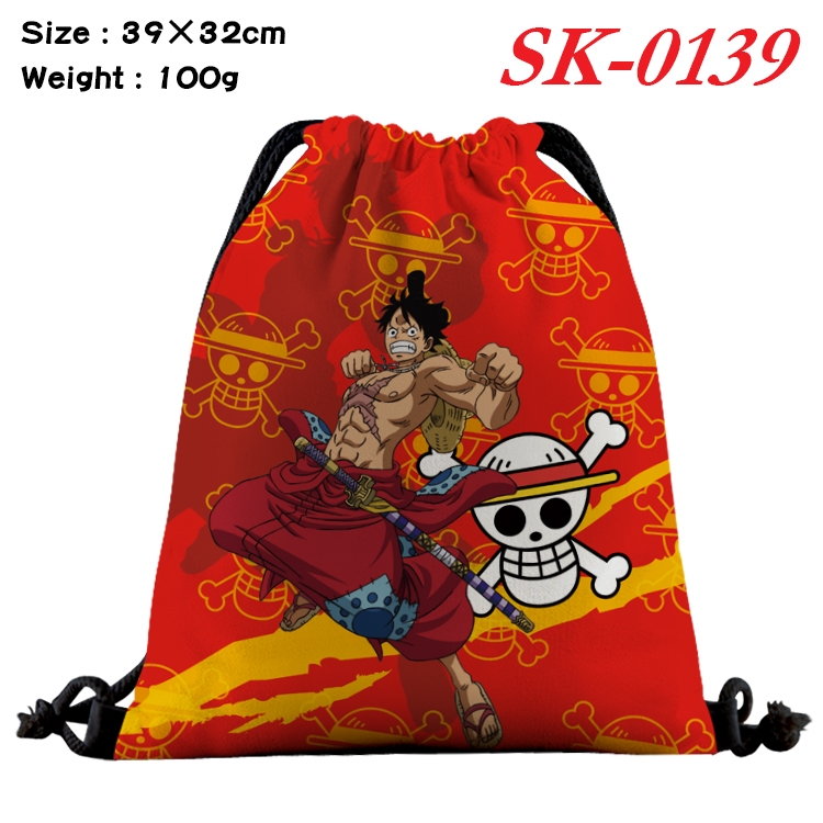 One Piece cartoon Waterproof Nylon Full Color Drawstring Pocket 39x32cm  SK-0139