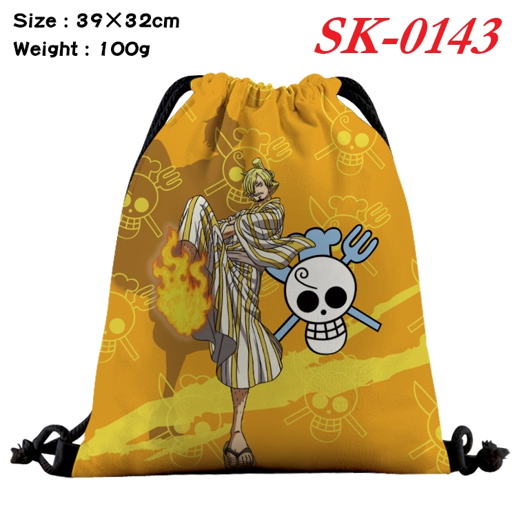 One Piece cartoon Waterproof Nylon Full Color Drawstring Pocket 39x32cm  SK-0143