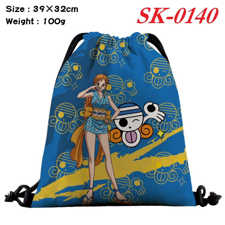 One Piece cartoon Waterproof Nylon Full Color Drawstring Pocket 39x32cm  SK-0140