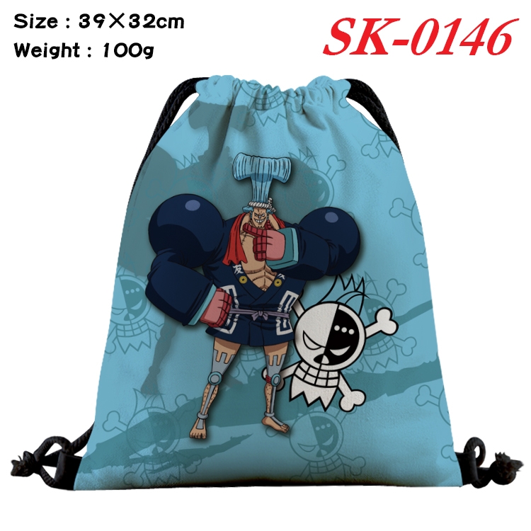One Piece cartoon Waterproof Nylon Full Color Drawstring Pocket 39x32cm  SK-0146
