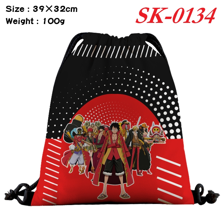 One Piece cartoon Waterproof Nylon Full Color Drawstring Pocket 39x32cm  SK-0134