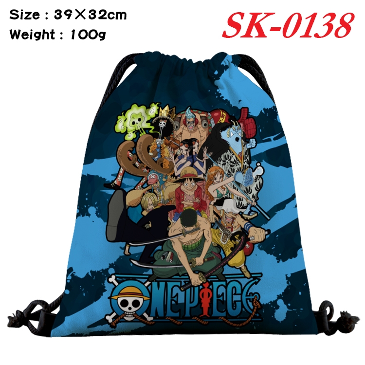 One Piece cartoon Waterproof Nylon Full Color Drawstring Pocket 39x32cm  SK-0138